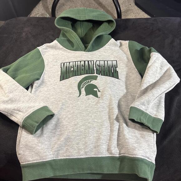 Youth Size Medium 8/10 Michigan State Spartans Hoodie Green And‎ Gray - Picture 1 of 7
